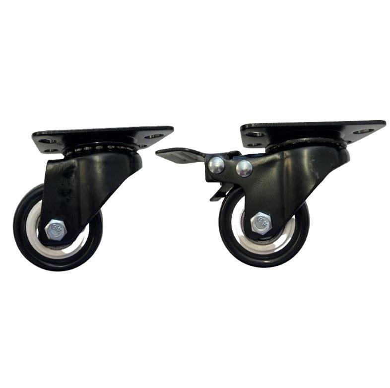 LDR 2' PP Rack Caster Wheels 2X With Brakes & 2X Without Brakes - Pack Of 4 Wheels Total