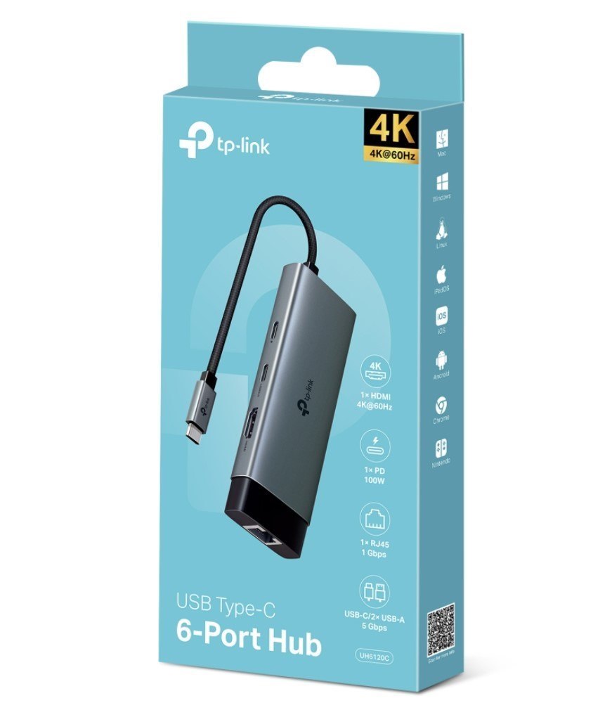 TP-Link Uh6120c Usb Type-C 6-Port Hub