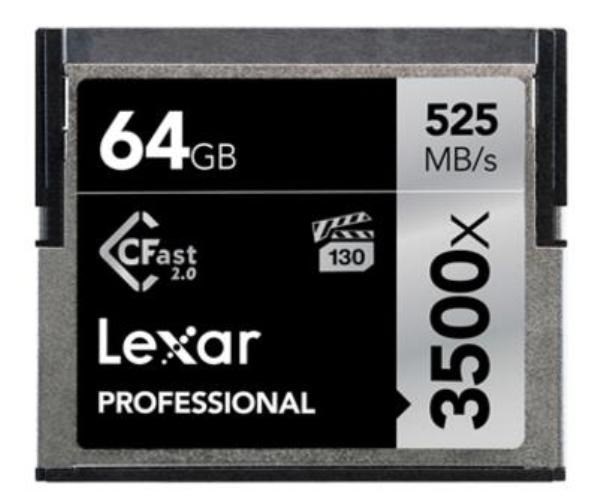 Lexar Professional Lc64gcrbap3500 64GB CFast 3500X Up To 525Mb/s Compact Flash 2.0 Card