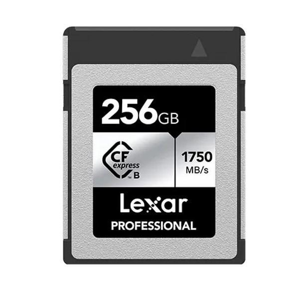 Lexar Professional CFexpress™ Type B Card Silver Series 256GB—Up To 1750MB/s Read, Up To 1300MB/s Write,Minimum Sustained Write Speed 480MB/s1