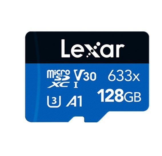 Lexar High-Performance 633X 128GB microSDHC™/ microSDXC™ Uhs-I Card Blue Series +Adaptor 128GB – C10, A1, Uhs-I (U3), V30, Up To 100MB/s Read, 45MB/s