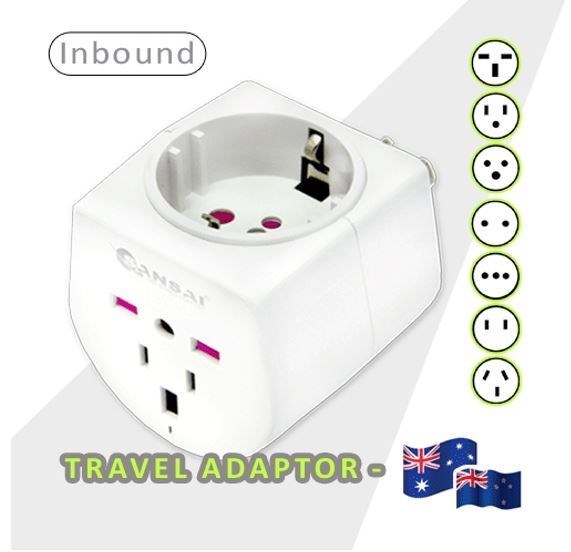 Generic Sansai Universal Travel Adaptor 10A 240V 2400W 50Hz Compatible For UK/USA/China/Japan/Italy And More Other Countries Travel In Australia & New Zealand
