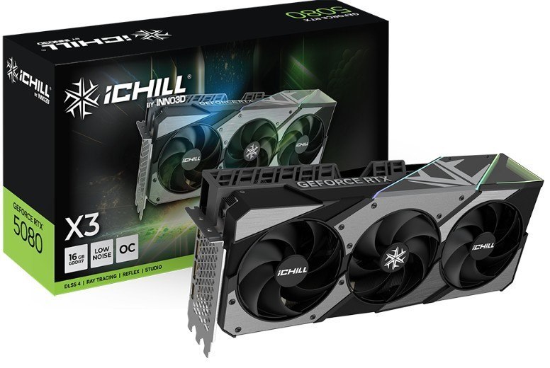Inno3d nVidia GeForce RTX 5080 Ichill X3 V2 16GB GDDR7 2715MHz Boost Clock, Ram 30Gbps, 3xDP, 1xHDMI, 334X148X73MM