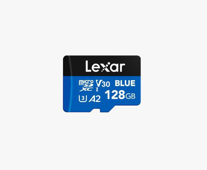 Lexar Blue microSDXC™ Uhs-I Card 128GB - C10, A2, Uhs-I(U3), V30, Up To 160MB/s Read Vibration-Proof: 10-2000Hz. Magnetic-Proof: 15000 Gauss
