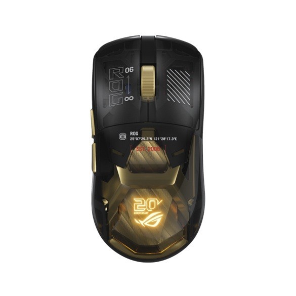 Asus Rog Harpe Ii Extreme Edition 20, Wireless Gaming Mouse, 82G, 8000Hz Polling, Rog 100M Optical Switch, Bluetooth 5.1/2.4GHz/USB-C, Aura SYNC