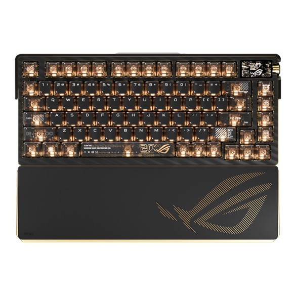 Asus Rog Azoth Extreme Edition 20 Storm Switch - Gaming Keyborad, 75% Gaming Keyboard, Rog NX Snow, Tri-Mode (Usb/Rf 2.4GHz/BT 5), RGB, 8000Hz Polling