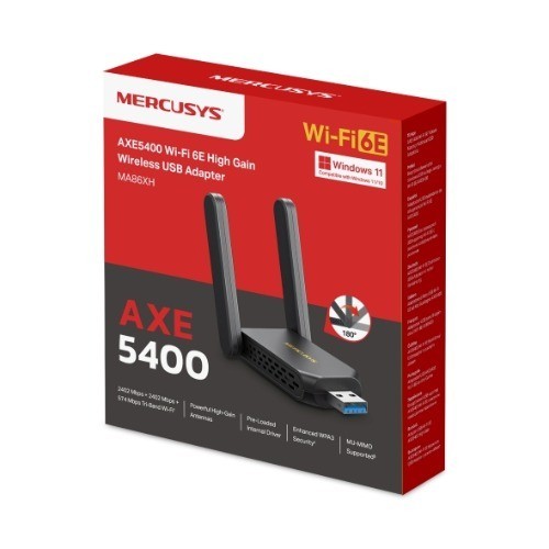 TP-Link Mercusys Axe5400 Wi-Fi 6E High-Gain Wireless Usb Adapter (Ma86xh)