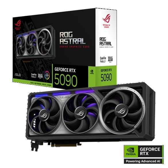 Asus Rog Astral GeForce RTX™ 5090 32GB, GDDR7, Nvidia®, 21760 Cuda, 512-Bit, PCIe 5.0, Hdmi 2.1B, DP 2.1B