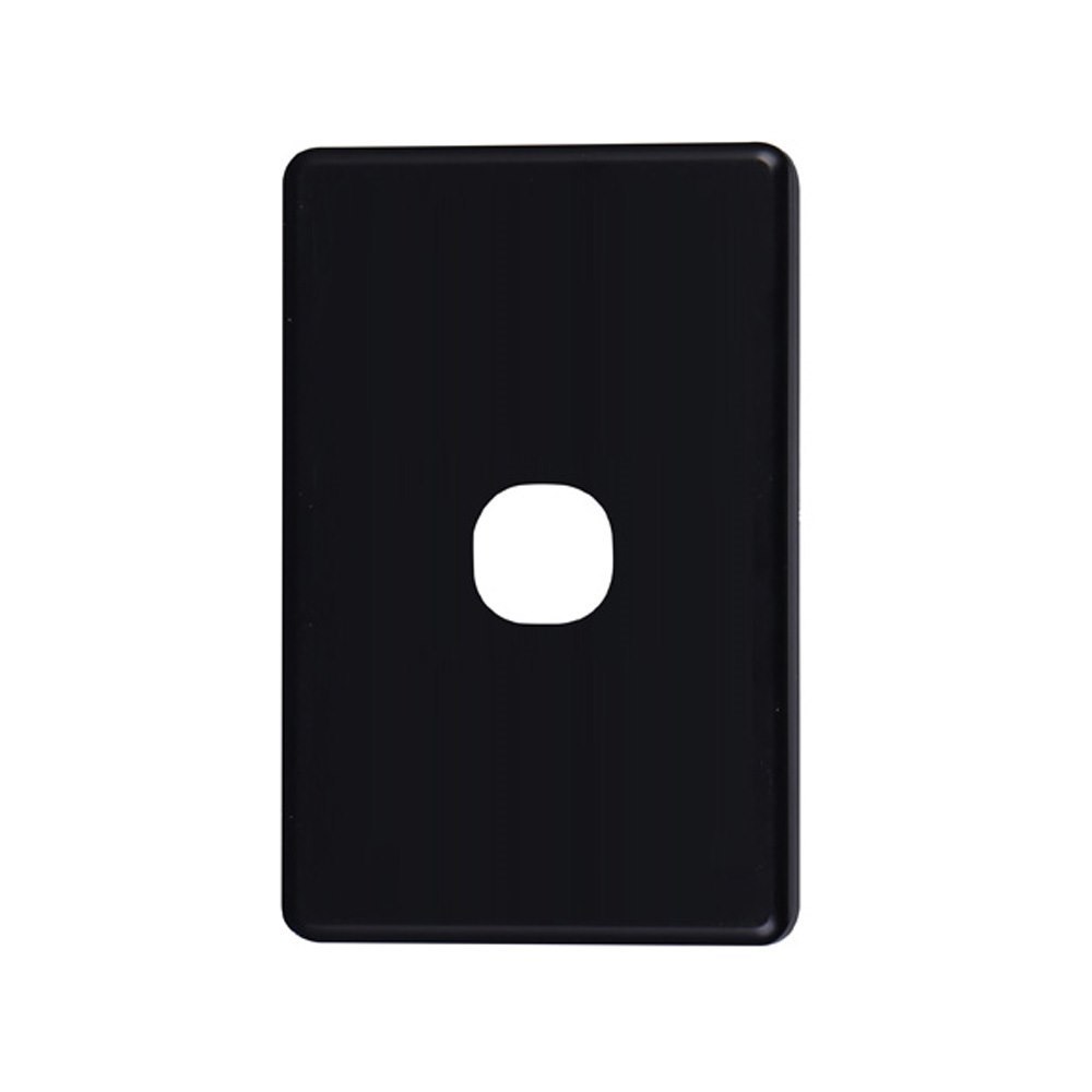 4Cabling 4C | Classic 1 Gang Switch Polycarbonate Cover Plate - Black Colour