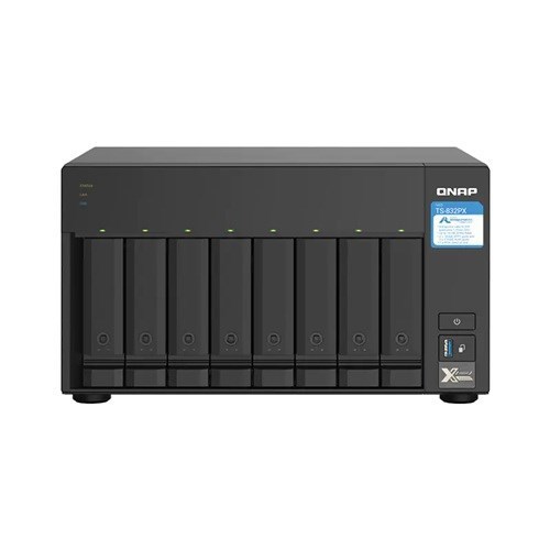 Qnap 8-Bay Nas 3.5"(0/8), Arm QC-1.7GHz, 4GB, 2.5GbE(2), SFP+(2), TWR, 2YR WTY