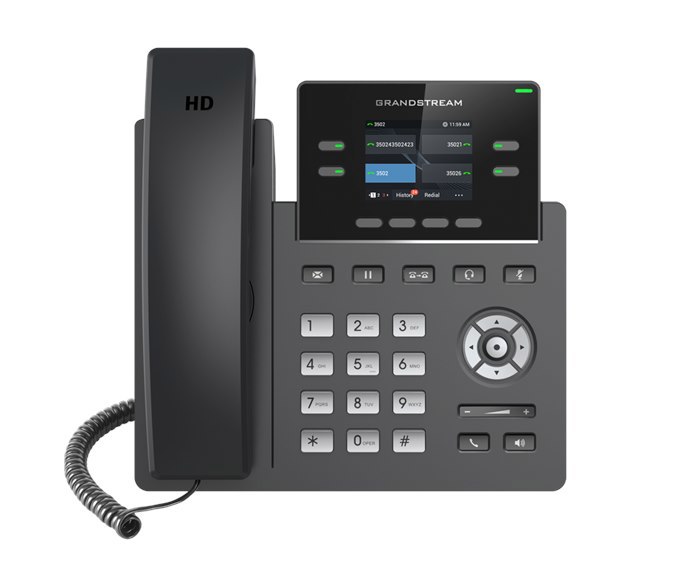 Grandstream GRP2612 4 Line Ip Phone, 2 Sip Accounts, 320X240 Colour Screen, HD Audio, Includes Psu *Last Stock*