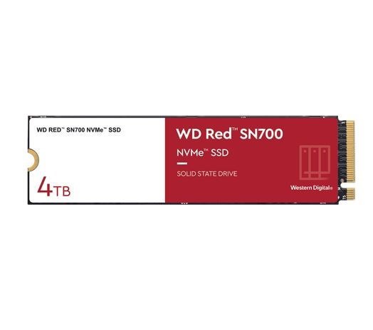 SanDisk Western Digital WD Red SN700 4TB NVMe Nas SSD 3400MB/s 3100MB/s R/W 5100TBW 550K/520K Iops M.2 Gen3x4 1.75M HRS MTBF 5YRS WTY