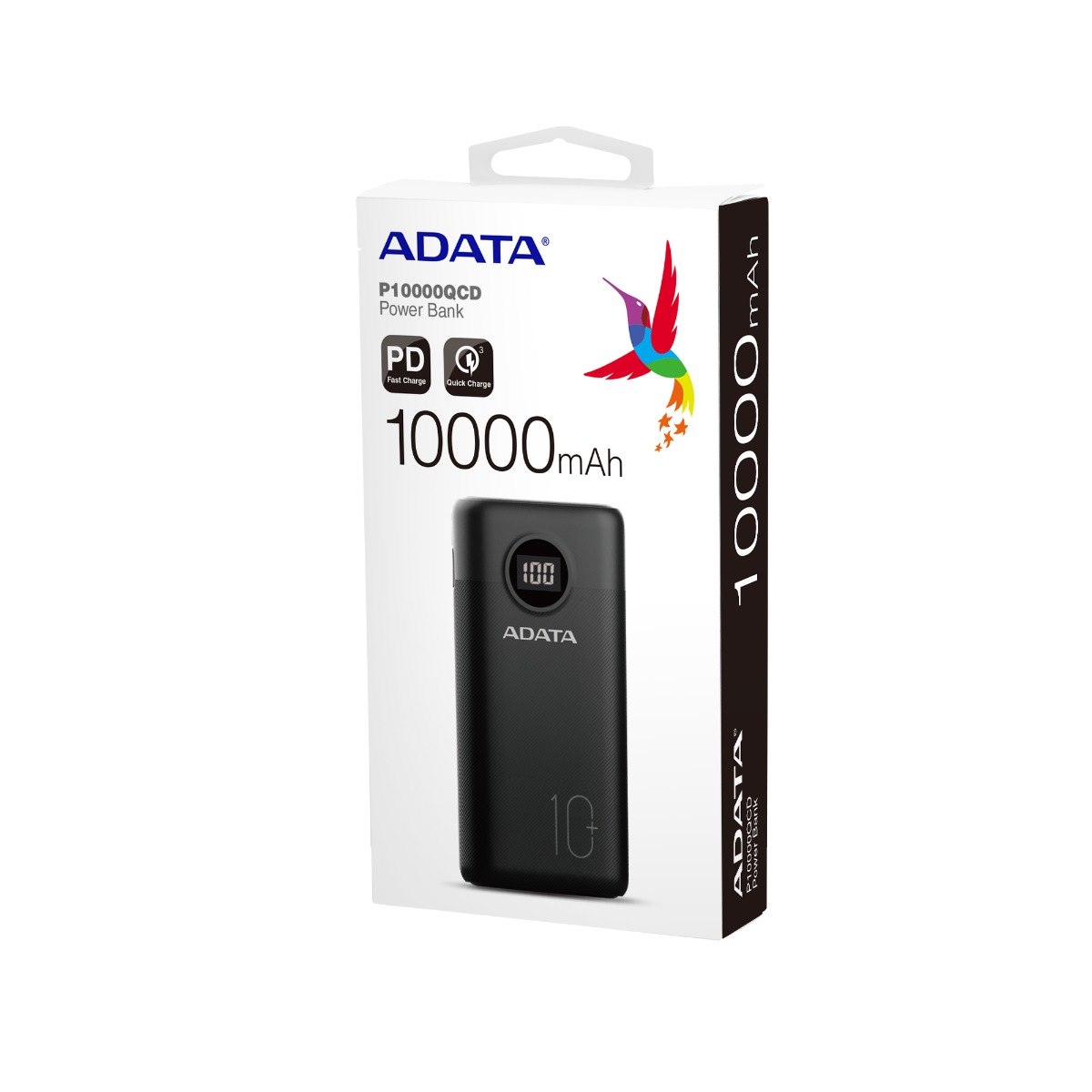 Adata Ap10000qcd Digital Power Bank 10050mAh, 2*Usb, Black - Ap10000qcd-Dgt-Cbk