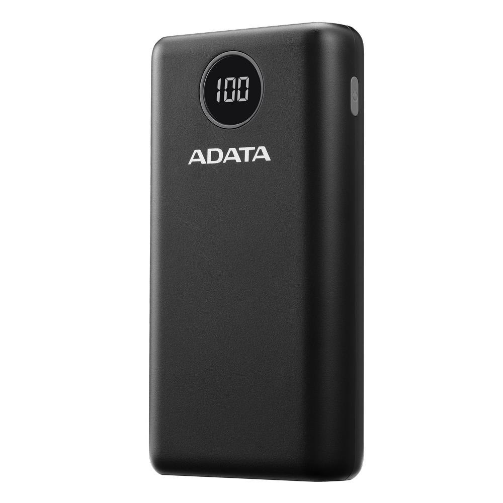 Adata Ap20000qcd Digital Power Bank 2000mAh, 2*Usb, Black - Ap20000qcd-Dgt-Cbk