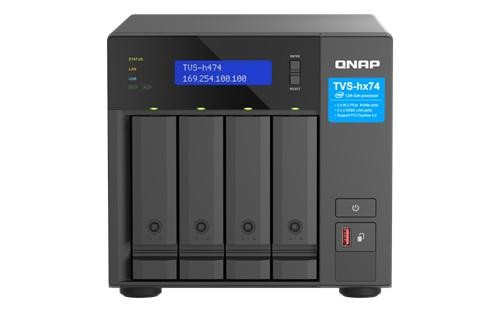 Qnap TVS-h474-PT-8G,4-bay QuTS Hero Nas, IntelÂ® PentiumÂ® Gold G7400, Up To 3.7GHz, 8GB So-Dimm DDR4(max.128GB), 4 X 2.5"/3.5" Sata HDD/SSD, 2 X 2.5GbE, 3 YR