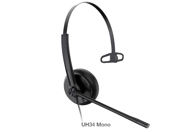 Yealink (Uh34 Mono Teams) Microsoft Certified Teams Usb Wired Headset, Mono, Usb-A, Noise-Cancelling Mic & Leather Ear Cushion