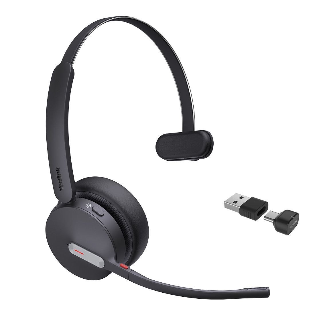 Yealink (BH70 Mono Teams Usb-C/A) Microsoft Certified Teams Bluetooth Wireless Headset, Mono, 3-Mic Beamforming Noise Cancellation, Usb-C/A, Dongle & Carry Case