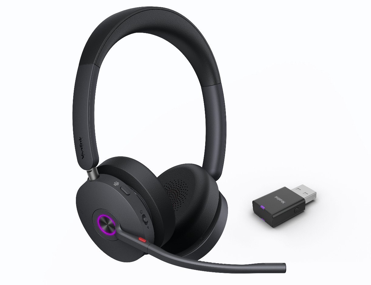 Yealink (WH68-H-MS) MS Teams Certified Dect & Bluetooth Hybrid, Dual, 4-Mic Noise Cancellation, Hybrid Anc & All-Day-Wearing Comfort