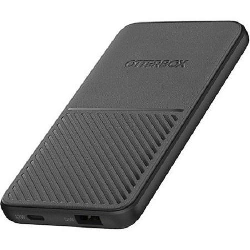 OtterBox 5K mAh Power Bank - Dark Grey (78-80641), Dual Port Usb-C (12W) & Usb-A (12W), Includes Usb-C Cable (15CM), Durable, 2 Years Warranty