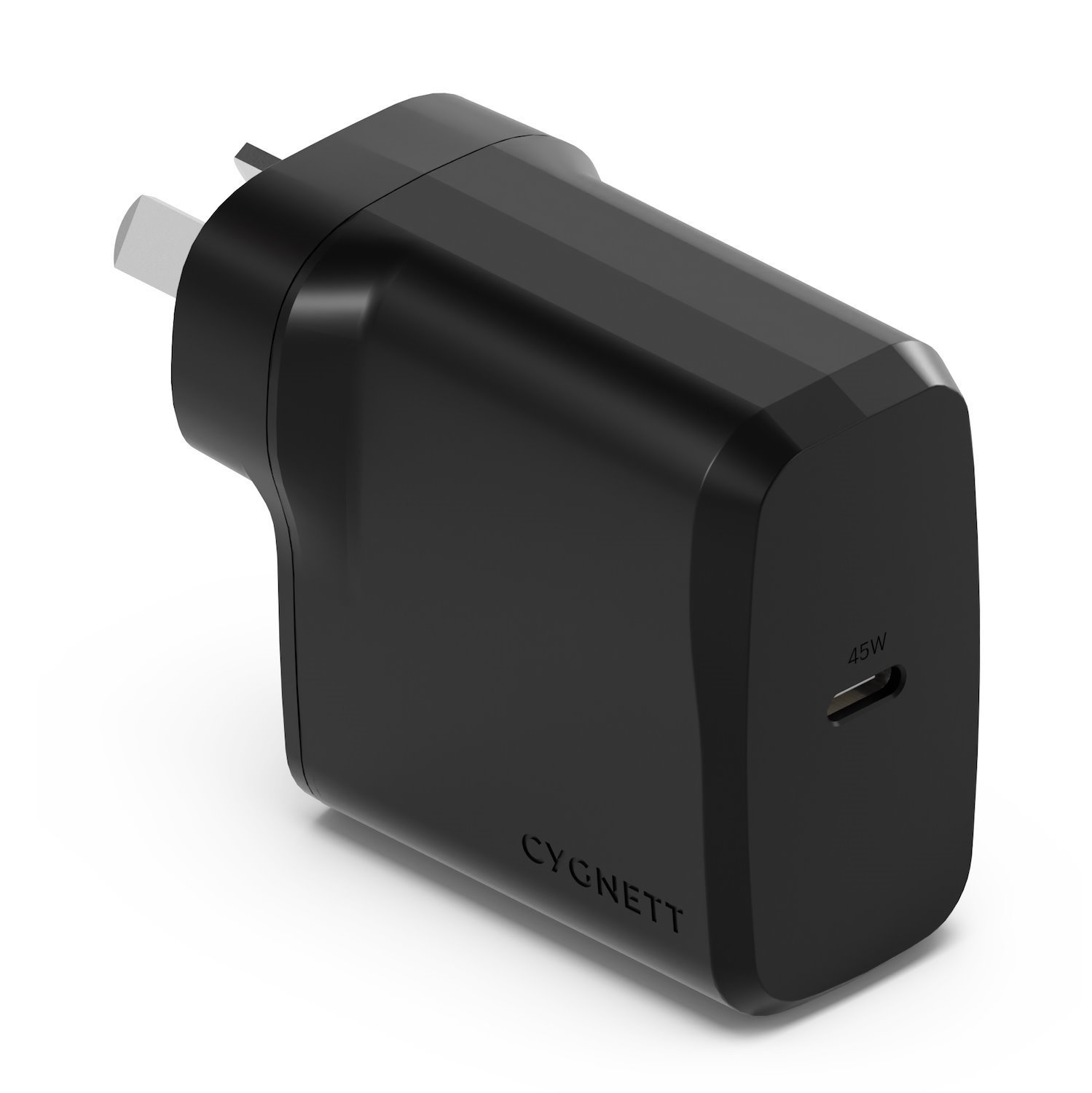 Cygnett PowerPlus 45W Usb-C PD GaN Fast Wall Charger -Black(CY4739PDWCH), Portable,Best For iPhone,Samsung's PPS & Usb-C Devices, 2 Years Warranty