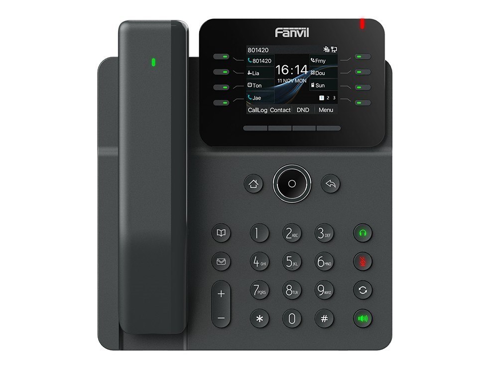 Fanvil V62 Pro Essential Business Phone Qty/CTN: 10PCS 2.8-Inch, Color Screen, 12 Sip Lines, 6-Way Audio, HD Audio, Dual Gigabit Ports, Integrated PoE