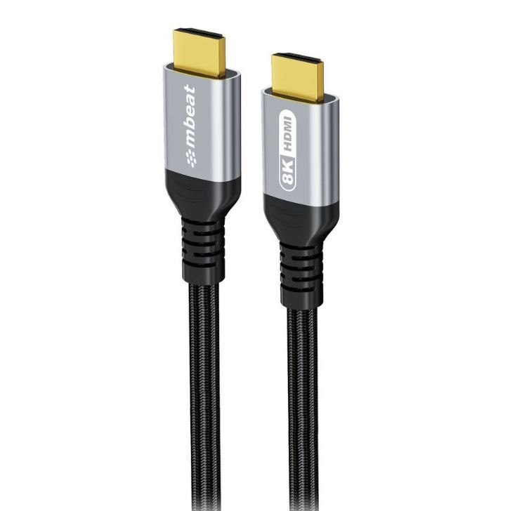 Mbeat Tough Link 3M Certified 8K Hdmi Cable - Space Grey Hdmi 2.1 (Male) To Hdmi 2.1 (Male) 48Gbps 51G