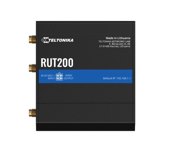 Teltonika Rut200 Industrial Cellular Router, Wan Failover, Compact And Reliable Industrial 4G Lte Router/Firewall, Psu Included