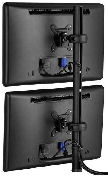Atdec SD-DP-750 Medium Donut Pole With Two Display Heads. Max Load: 12KG (Per Attachment). Vesa Up To 100X100. 10 Year Warranty