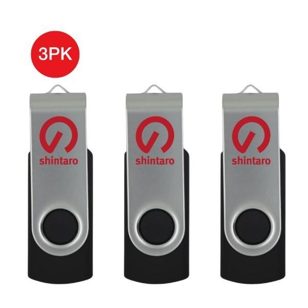 Shintaro 16GB Rotating Usb 2.0 Pocket Disk - 3 Pack, Portable High-Speed Storage
