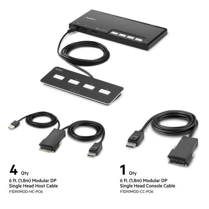 Belkin Secure F1DN104MOD-PP-4 KVM Switchbox - TAA Compliant