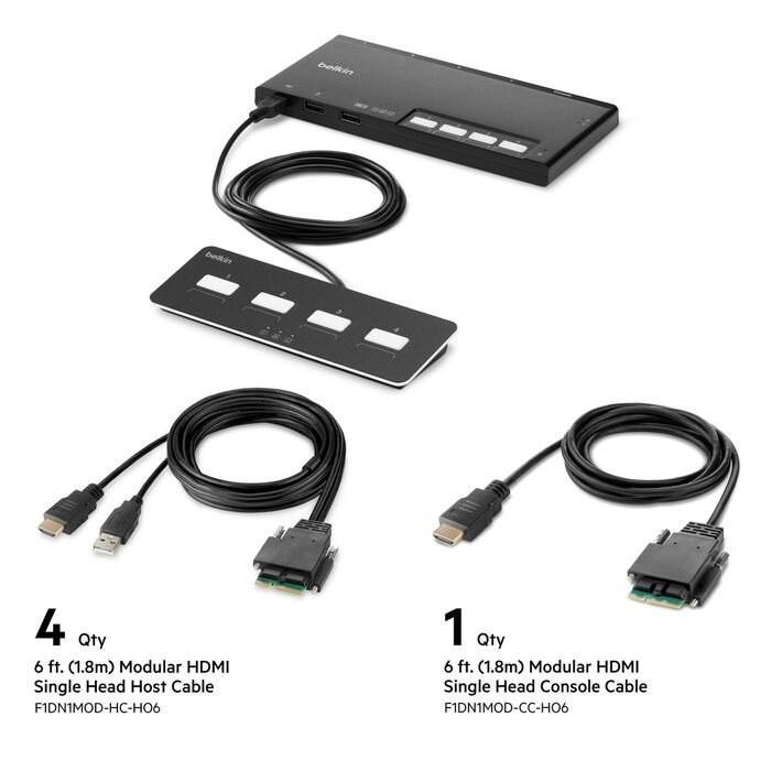 Belkin Secure F1DN104MOD-HH-4 KVM Switchbox - TAA Compliant