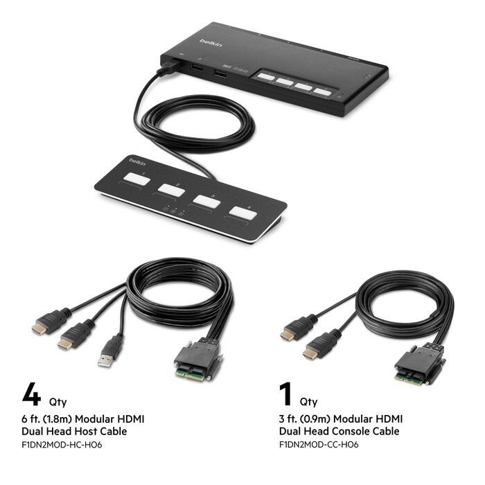 Belkin Secure F1DN204MOD-HH-4 KVM Switchbox - TAA Compliant