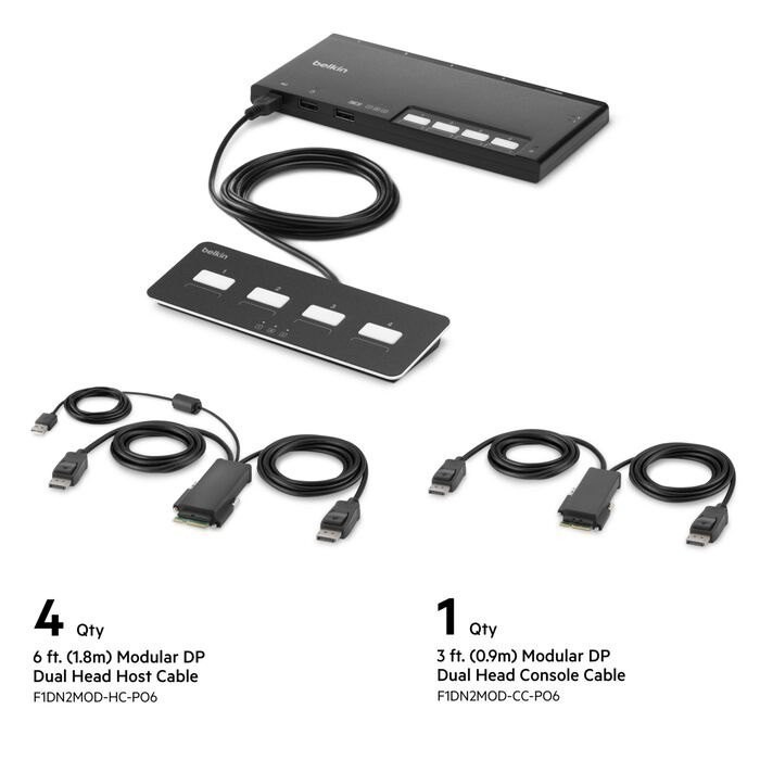 Belkin Secure F1DN204MOD-PP-4 KVM Switchbox - TAA Compliant