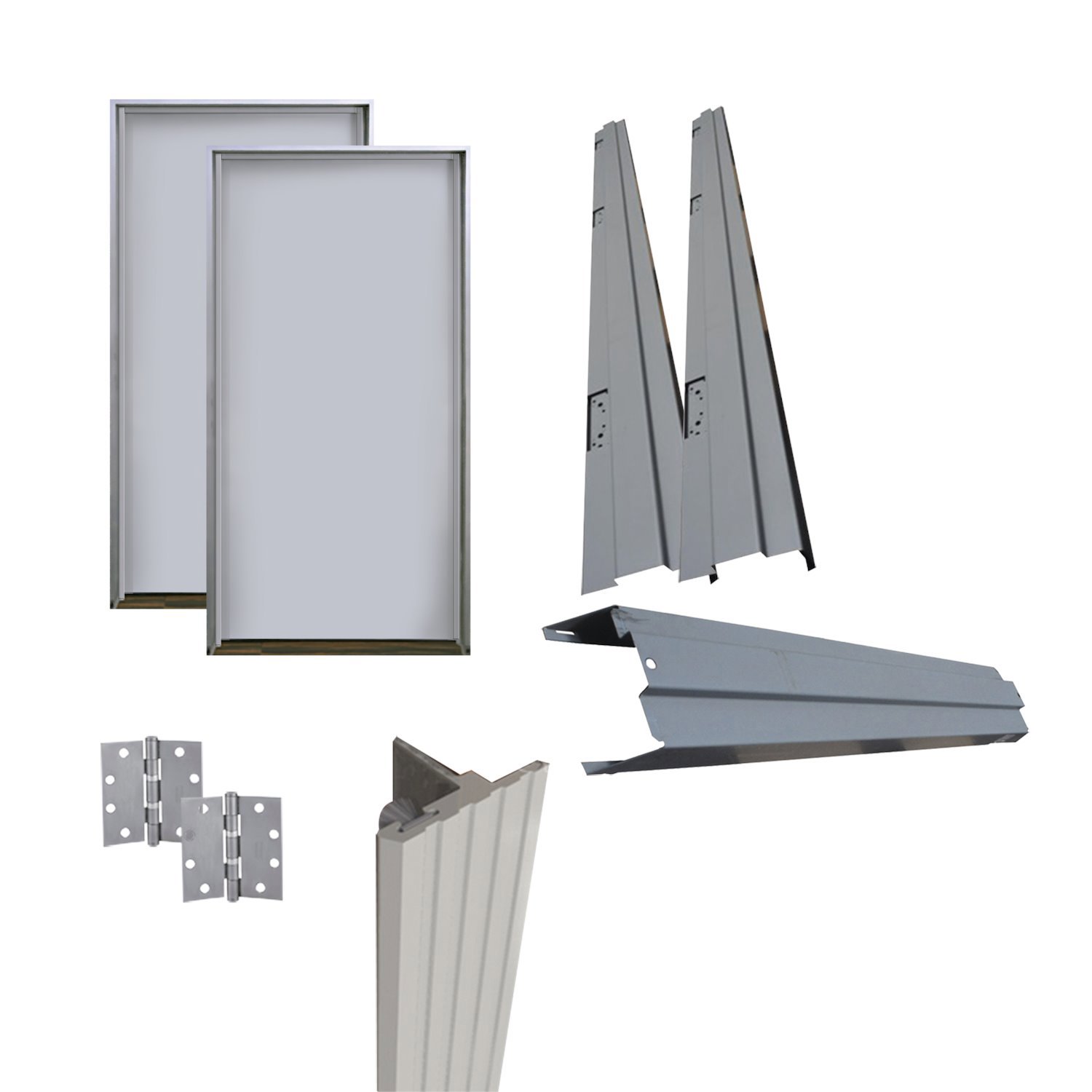 Assa Abloy Kit Galvanized Metallic Double Door Fire Resistant 8 FT X 8 FT, Ul Certification