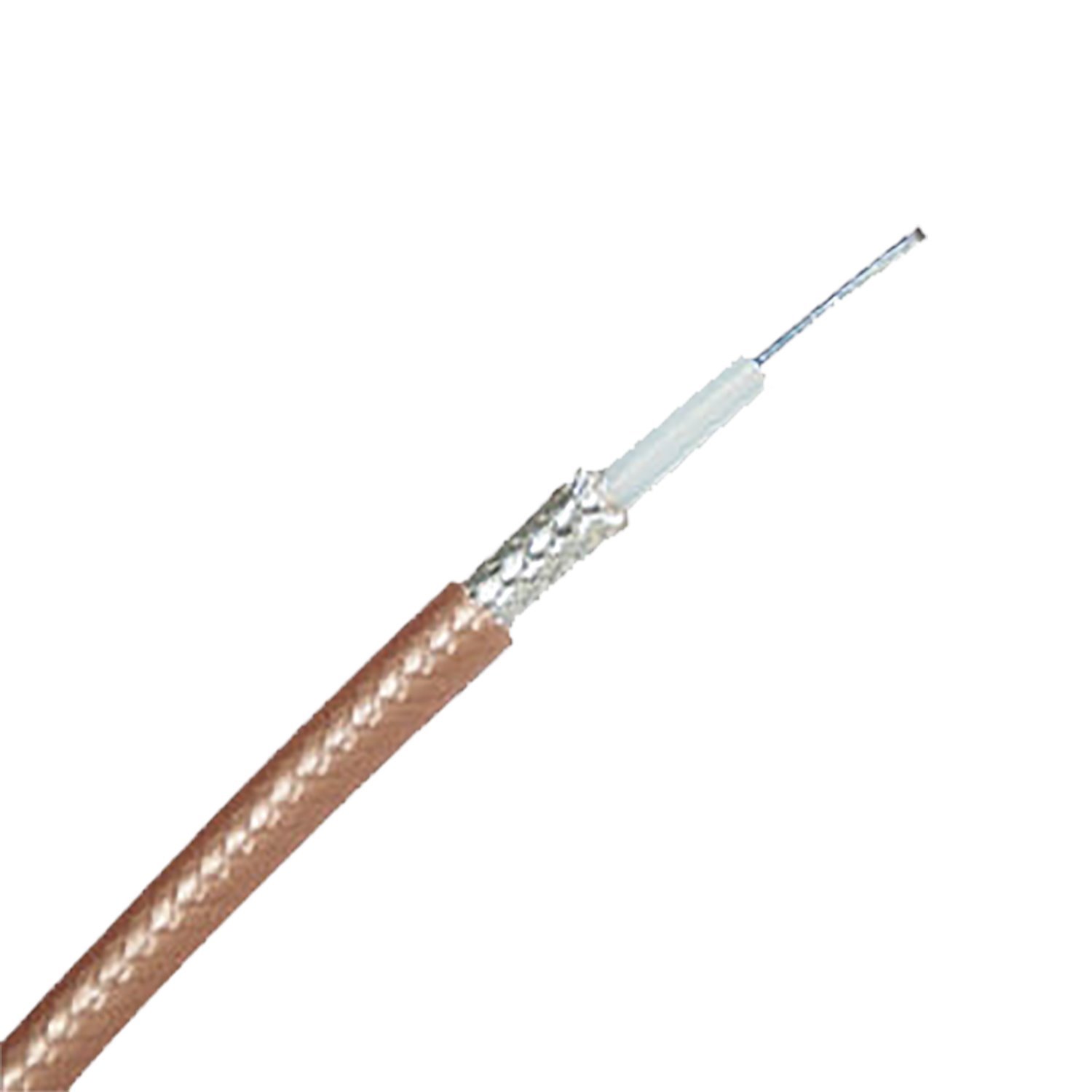 Belden Coaxial Cable 50 Ohm 18 Awg Solid .037, Silver-Coated Copper-Covered Steel Conductor, Plenum, Tfe Teflon Insulation, Double Silver-Coated Copper Braid Shield (95% Coverage), Fep Jacket