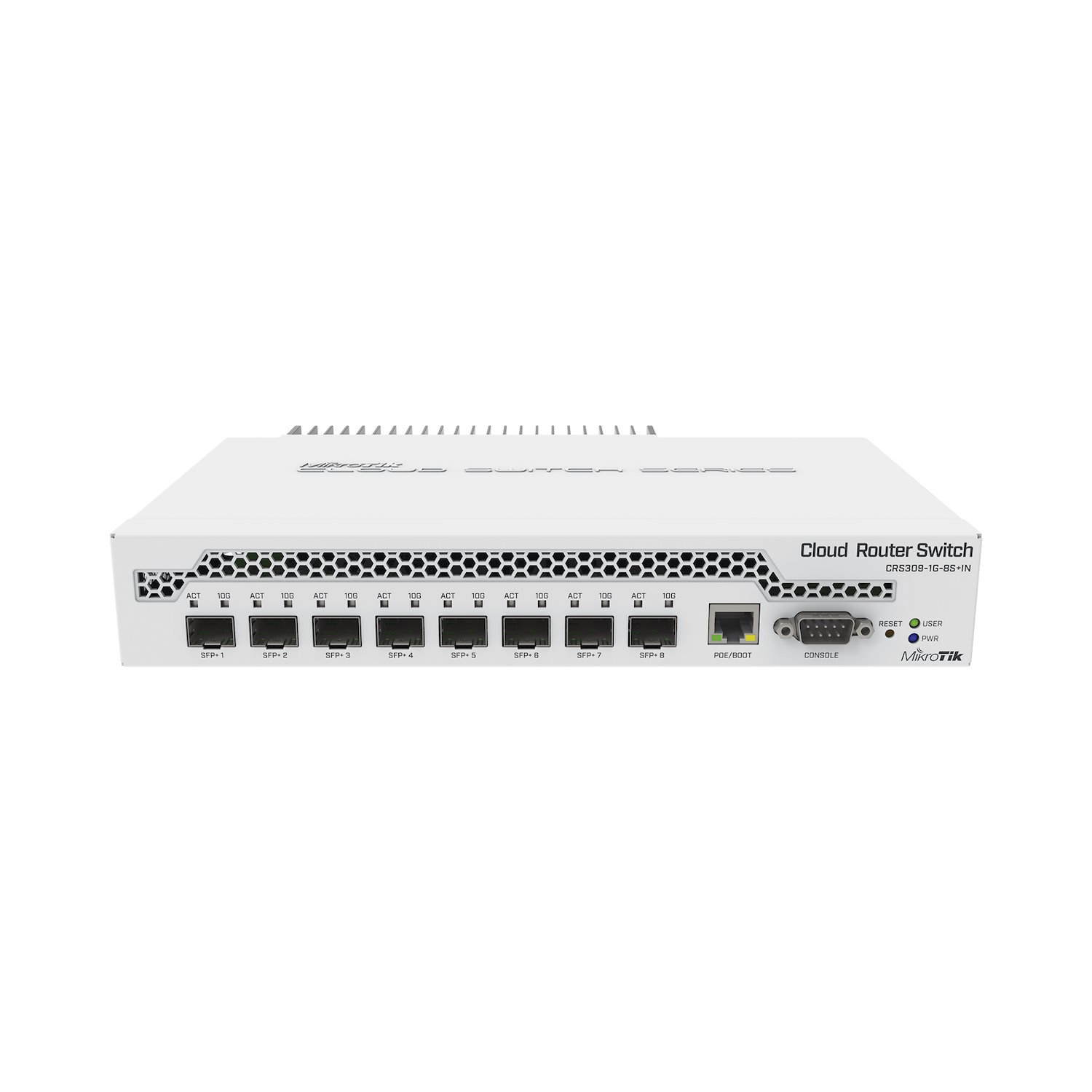 Mikrotik (Crs309-1G-8S+In) Switch Managed Operating System Dual, Port 1G RJ45, 8 Ports 10G SFP+ For Desktop