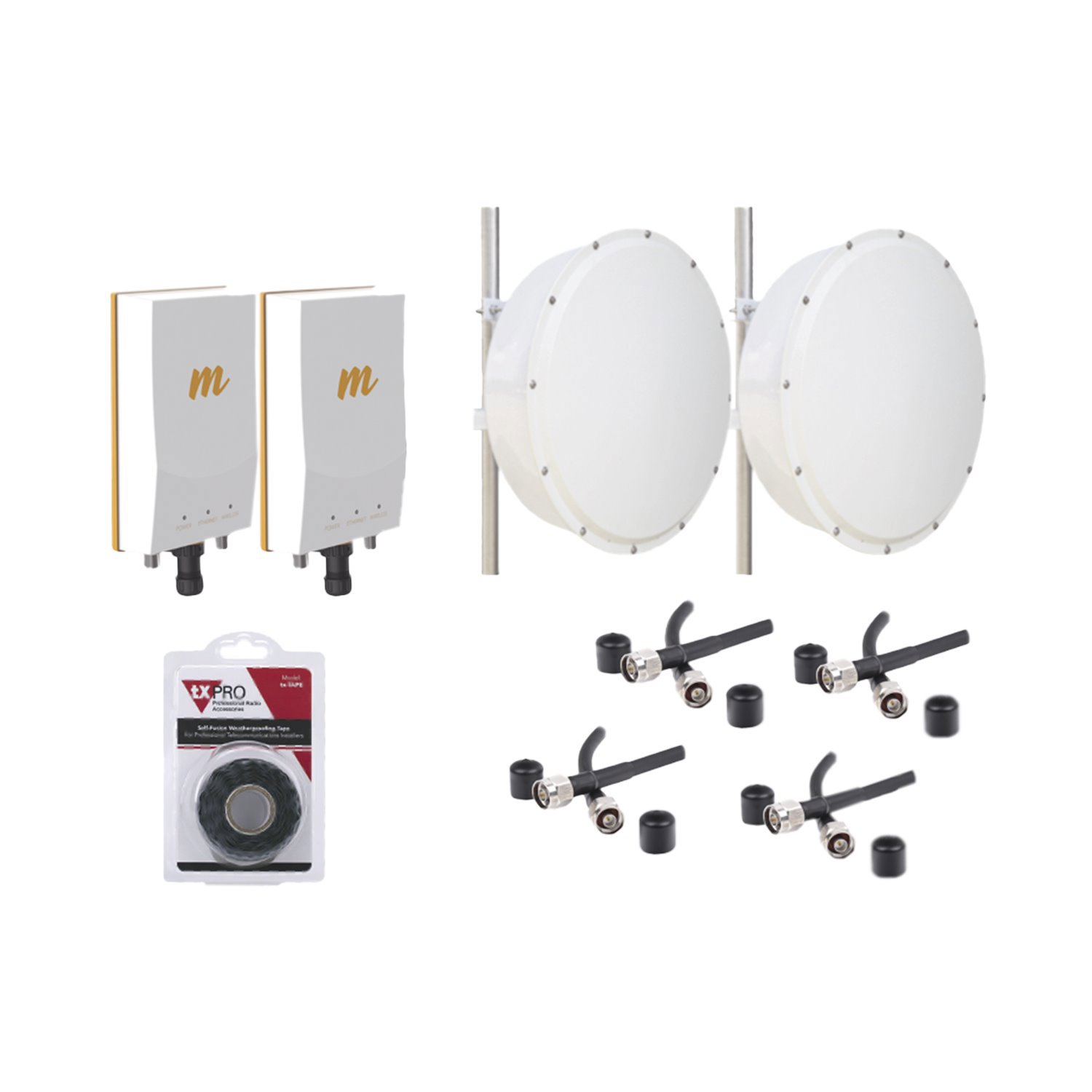 Mimosa 2 B5C Radio Kit With Antenna 30 dBi, Frequency (4.9-6.5 GHz), Ideal For Distances Up To 15.53 Mi, Includes Jumpers And Radome