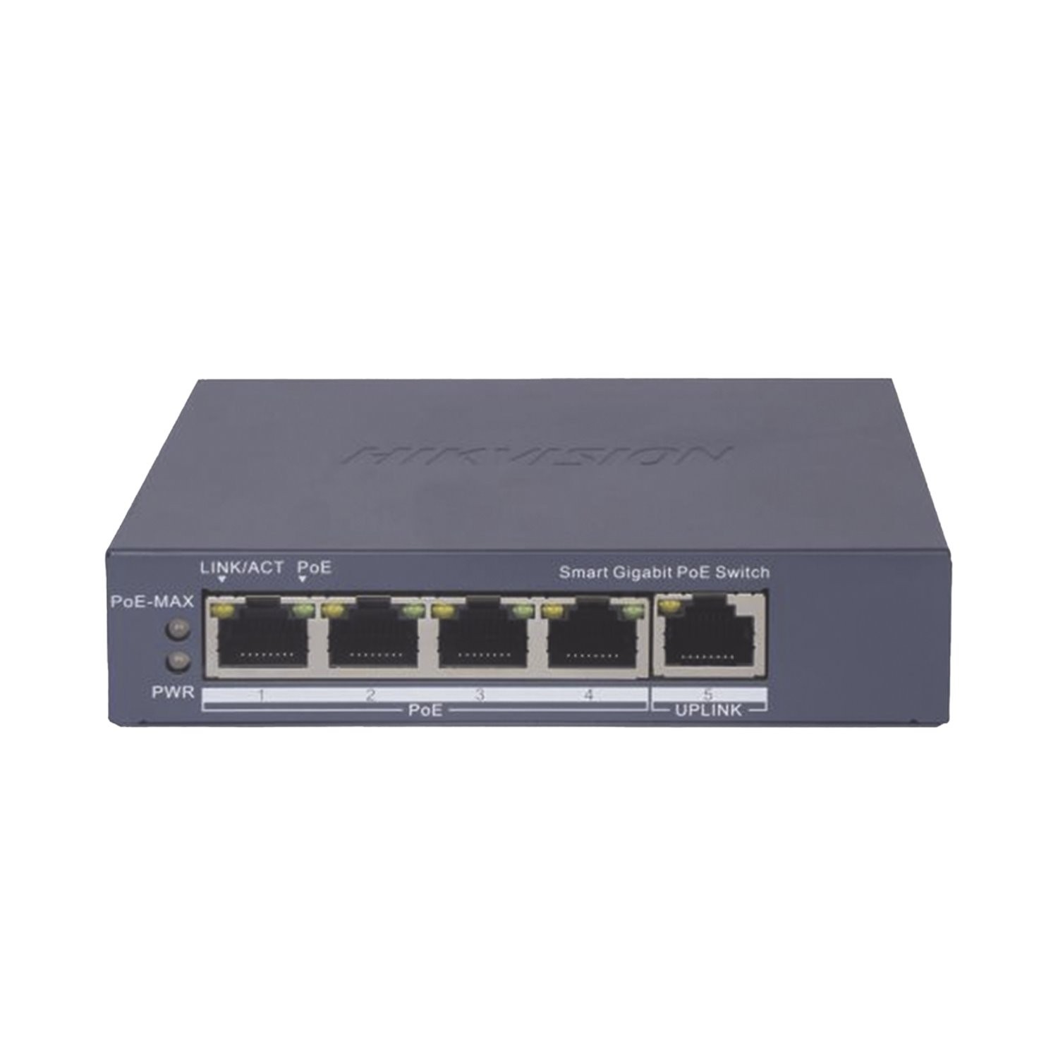 Hikvision Gigabit PoE+ Switch / Administrable / 4 Ports 10/100/1000 MBPS PoE+ / 1 Uplink Port 10/100/1000 MBPS / 35W
