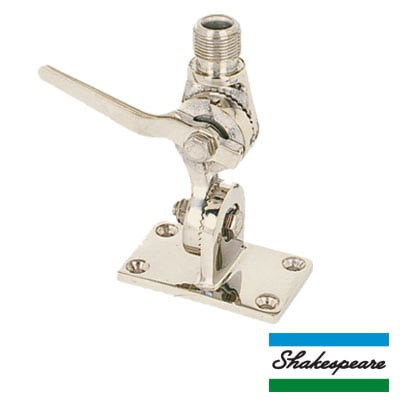 Shakespeare Stainless Steel Ratchet Mount, 4-Way Ratchet Design For Deck Or Side Mounting, Standard 1?-14 Thread