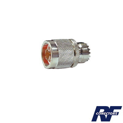 RF Industries,Ltd Straight Adapter From N Male To Uhf Female (So-239) Connector, Silver/ Gold/ Ptfe.