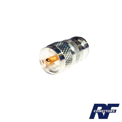 RF Industries,Ltd Straight Adapter From N Female To Uhf Male (PL-259) Connector, Silver/ Gold/ Ptfe.
