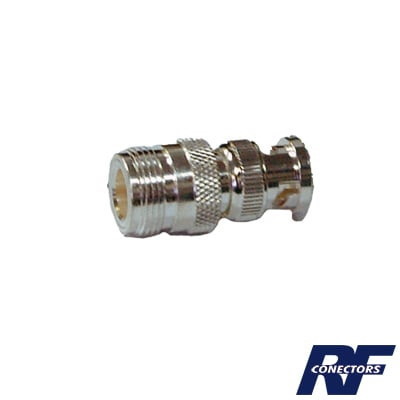 RF Industries,Ltd 50 Ohm On Line Straight Adaptor, From N Female Connector To BNC Male, Silver / Gold /Ptfe.