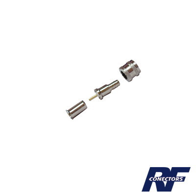RF Industries,Ltd Mini Uhf Male Connector Of 50 Ohm, To Crimp On LMR-240, RG-8/X, 9258 Cables, Nickel, Gold / Delrin.