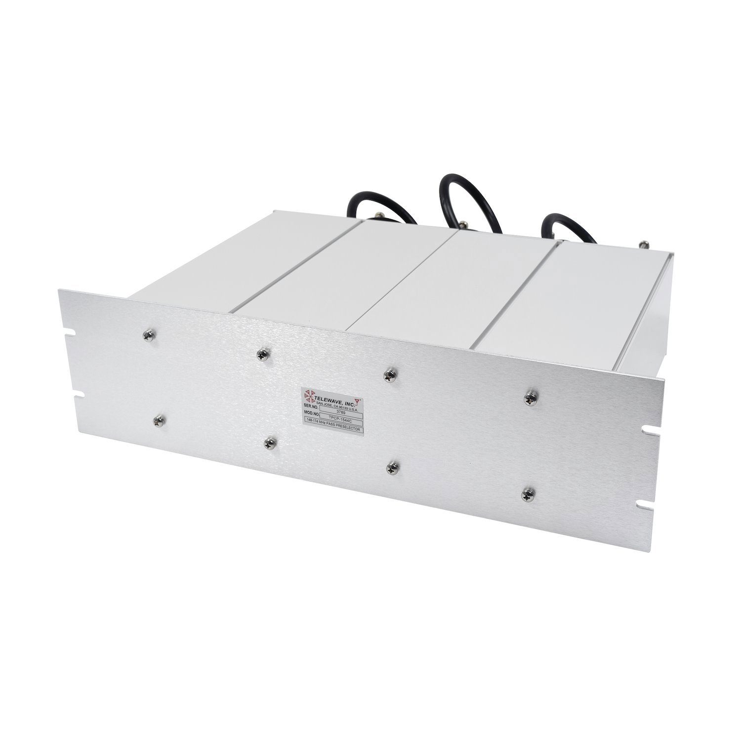 Telewave, Inc Band Pass Preselector 148-174 MHz, 4 Squared Cavities, 2 MHz Band-Width, 19" Rack Mount, N Female.