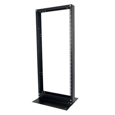 Linkedpro BY Epcom 2-Post Open Rack, Standard 19", 24 Units, "L" Type Base For Floor Anchor
