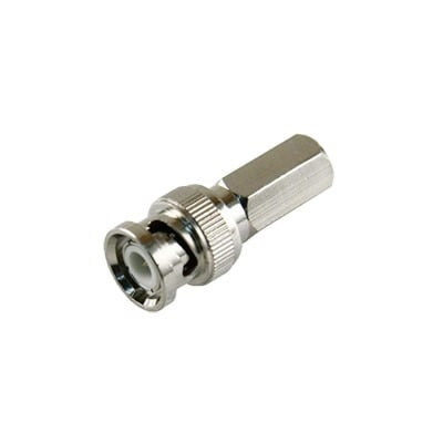 Epcom Titanium BNC Male Connector, Twist-On (Hex.) In Clock Wise Sense For Rg-59/U Coaxial Cable, Nickel/ Gold/ Delrin.