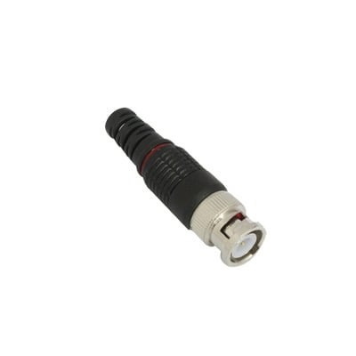 Epcom Titanium 75 Ohm Straight BNC Male Connector With Black Relief Plastic Base For RG-59/ RG-6, Nickel/ Gold/ Ptfe.