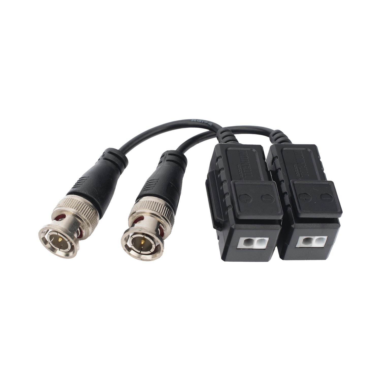 Epcom Titanium Kit Of Transceivers (Baluns) Upper Push Terminal, 4K Resolution, Flexible Shielded Coaxial / Coaxitron / Audio BY Coaxitron / Osd Menu / 100% Copper Connector / TVS Protection, Premium