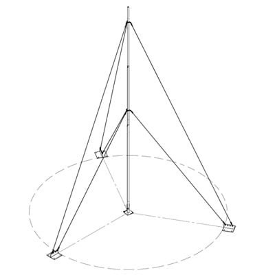 Syscom Towers 30 FT Telescopic Mast Kit With Installation Accessories