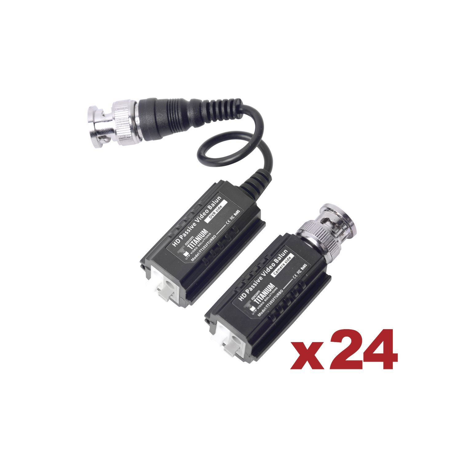 Epcom Powerline 24 Pairs TurboHD Passive Transceiver Kit For High-Definition Cat 5E / 6 Utp Video Applications